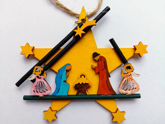 Weihnachtsstern mit Christi Geburt