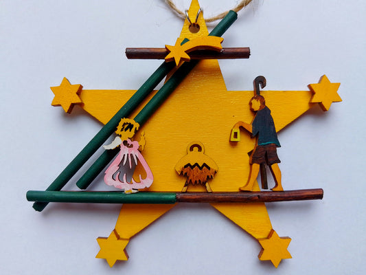 Weihnachtsstern mit Hirten zu Christi Geburt