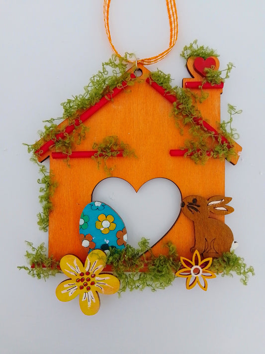 Osterdeko zum Aufhängen aus Holz für Zuhause