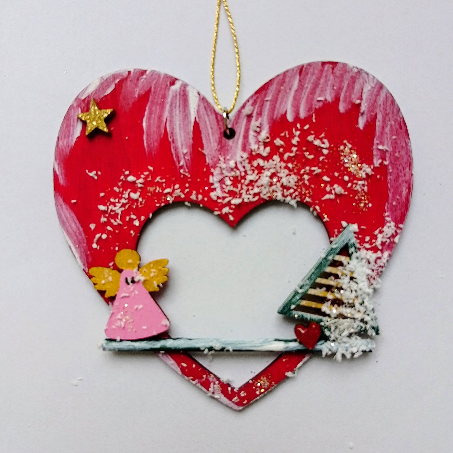 Weihnachtsherz mit kleinen Innen-Herz