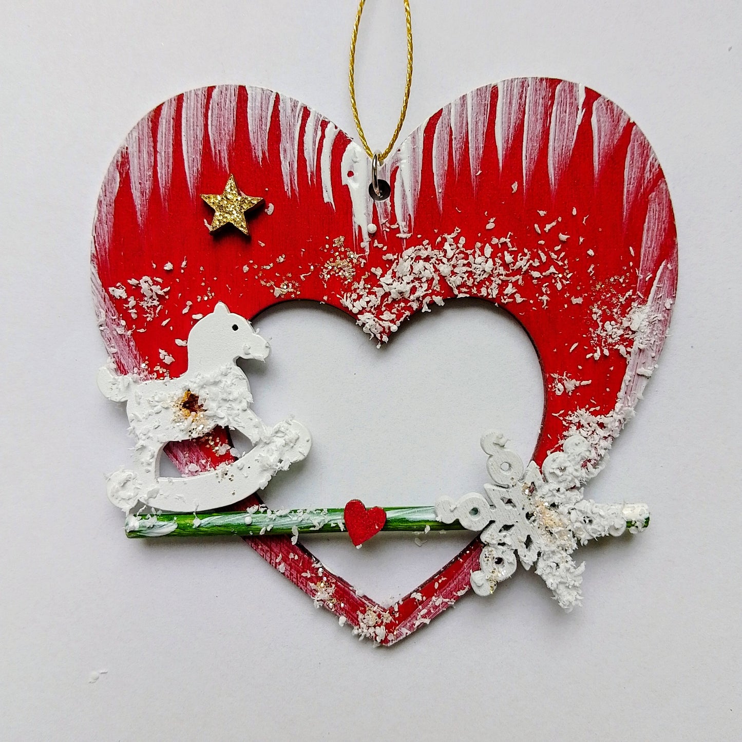 Weihnachtsherz mit kleinen Innen-Herz