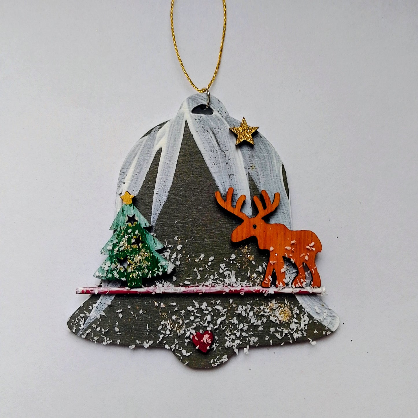 Weihnachtsglocke mit Schneeeffekt