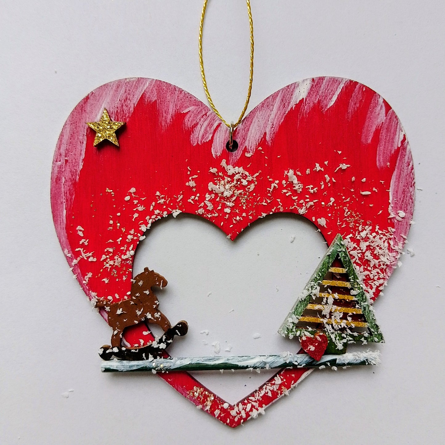 Weihnachtsherz mit kleinen Innen-Herz