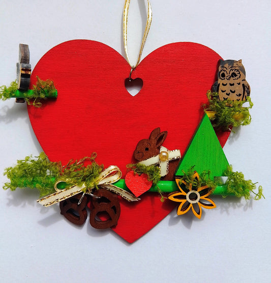 Osterherz mit Waldmotiven